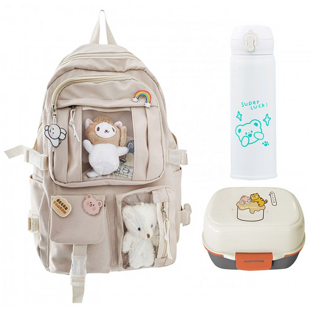 Star Babies School Bag 17.32 inches 2 Compartment Lunch Box